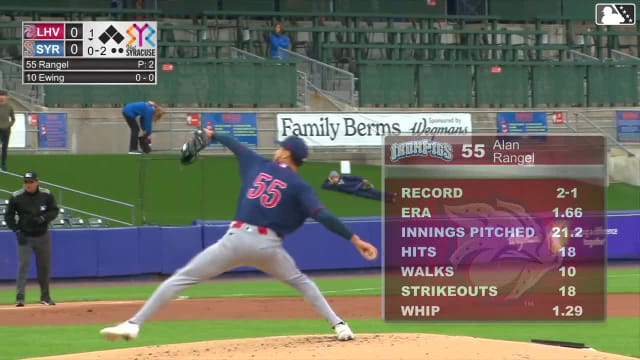 A.J. Ewing triples (1) on a sharp fly ball to center fielder Steward Berroa.