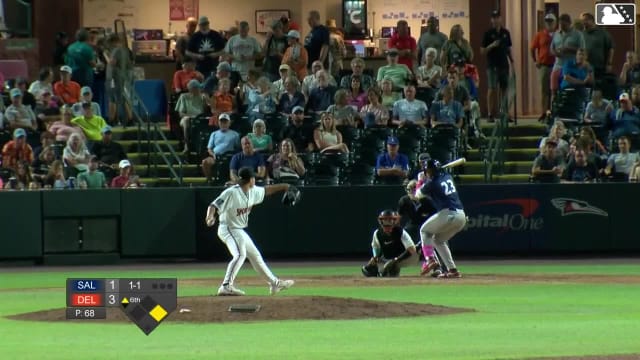Franklin Primera triples (1) on a line drive to left fielder Félix Amparo. Colton Coates scores.