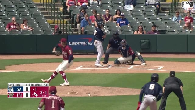 Braedon Karpathios homers (3) on a fly ball to center field. Carson Tucker scores. Ethan Salas scores.