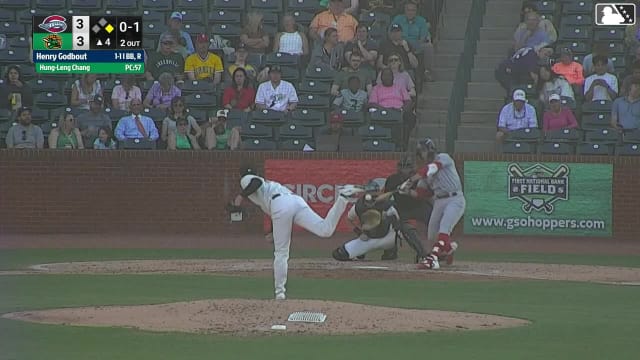 Henry Godbout homers (4) on a line drive to left field. Justin Gonzales scores.