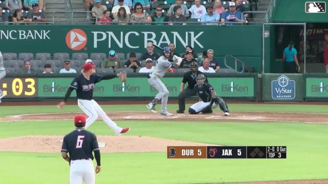 Jacob Melton homers (4) on a fly ball to center field.