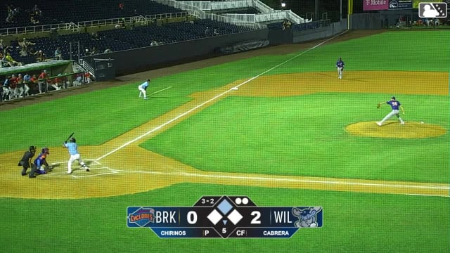Yeremy Cabrera triples (2) on a fly ball to right fielder Aidan Smith. Eli Willits scores.