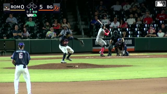 Eric Hartman homers (17) on a line drive to right field.