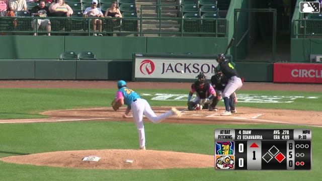 Khadim Diaw homers (3) on a fly ball to left center field. Brandon Winokur scores.