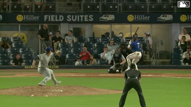 Jett Williams singles on a line drive to center fielder Homer Bush Jr. Ethan Murray scores. Greg Jones to 3rd.