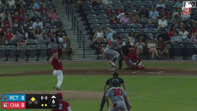 Jacob Cozart singles on a ground ball to right fielder Yerlin Confidan. Caleb Bartolero scores.