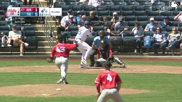 Josue De Paula singles on a ground ball to right fielder Lazaro Montes. Kendall George scores.