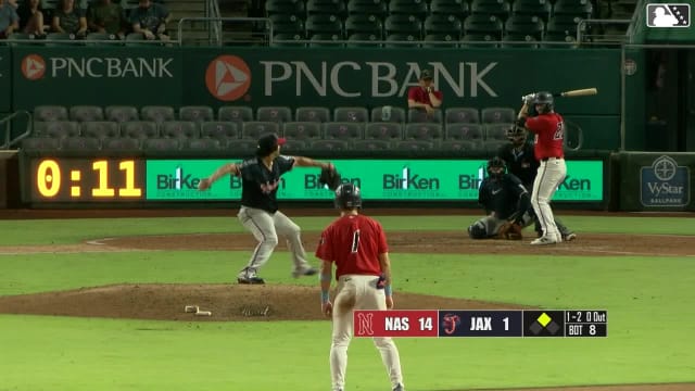 Jonathon Long singles on a ground ball to center fielder Brandon Lockridge. Cam Cannarella scores.