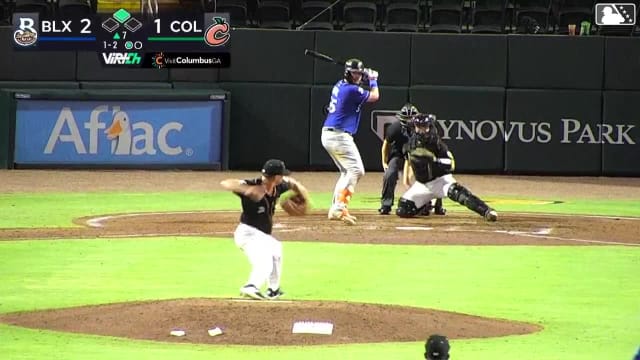 Blake Burke singles on a sharp line drive to right fielder Owen Carey. Jesús Made scores.