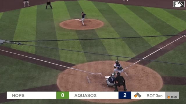 Felnin Celesten singles on a ground ball to right fielder Trent Youngblood. Jonny Farmelo scores.