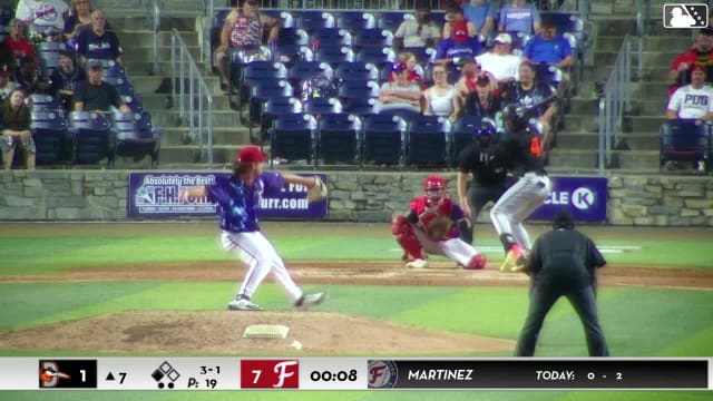 Stiven Martinez singles on a ground ball to third baseman Manuel Cabrera. Jemone Nuel scores.