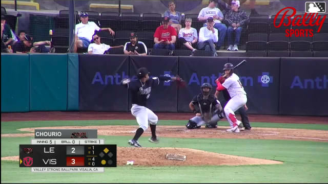 Carlos Virahonda doubles (7) on a line drive to left fielder Conner Westenburg. Kayson Cunningham scores.