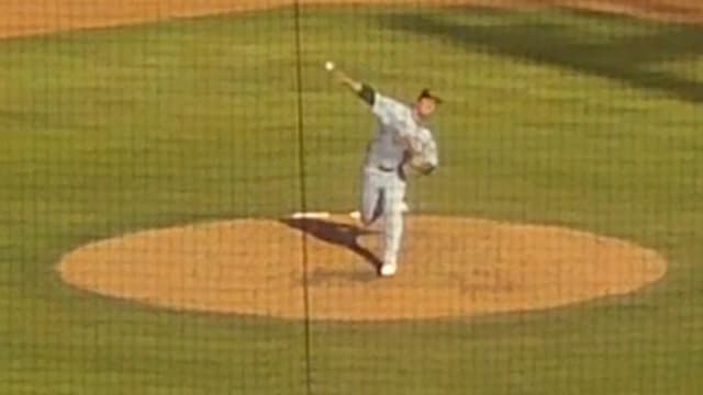 Micah Dallas strikes out two in perfect inning