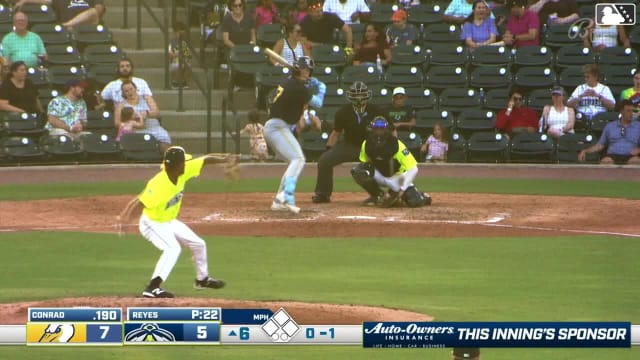 Ethan Conrad homers (3) on a fly ball to left field.