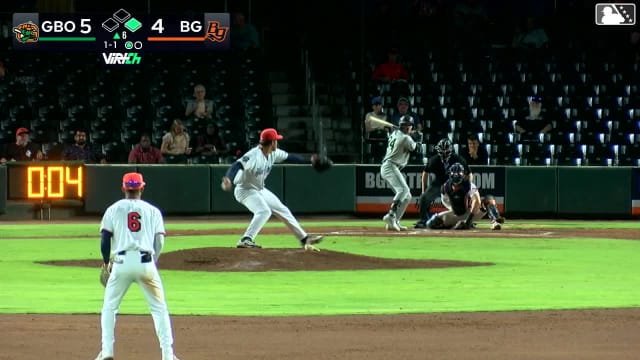 Wyatt Sanford homers (12) on a fly ball to center field.