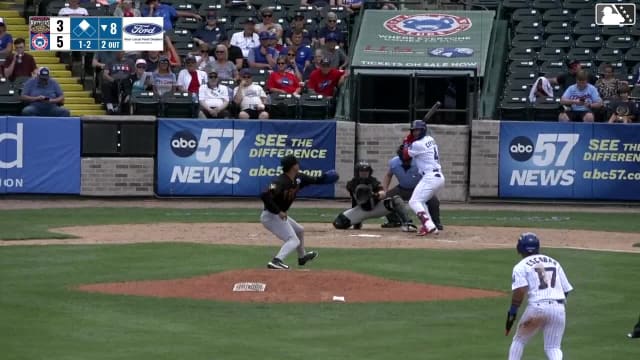 Angel Cepeda singles on a line drive to right fielder Luis Castillo. Jose Escobar scores.