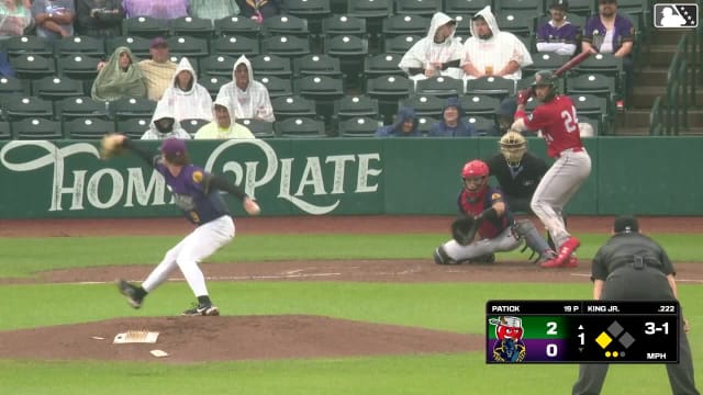 Lamar King Jr. singles on a line drive to center fielder Eduardo Quintero. Jack Costello scores.