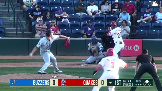 Gavin Grahovac strikes out swinging.