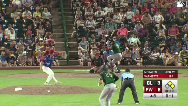 Emil Morales doubles (7) on a fly ball to right fielder Alex McCoy. Jose D. Hernandez scores. Eduardo Quintero scores.