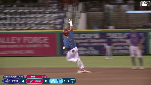 Dante Nori drills his second homer of the year