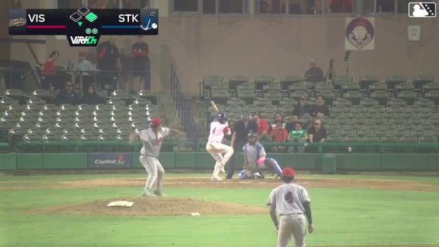 Breyson Guedez triples (4) on a fly ball to center fielder Bo Walker. Bryan Andrade scores.
