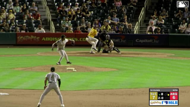 Zac Veen triples (5) on a sharp line drive to center fielder Nelson Rada. Nic Kent scores.