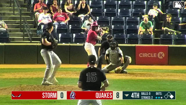 Michael Salina records a strikeout
