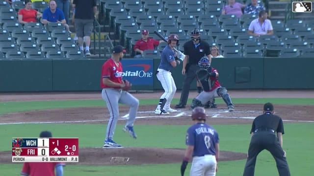 Rafe Perich homers (14) on a fly ball to right center field. Dylan Dreiling scores. Arturo Disla scores.