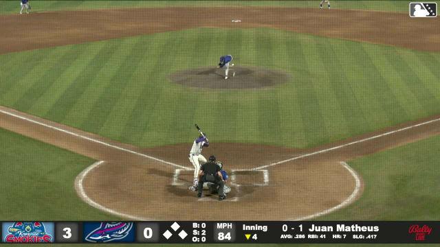 Juan Matheus homers (8) on a fly ball to left field.