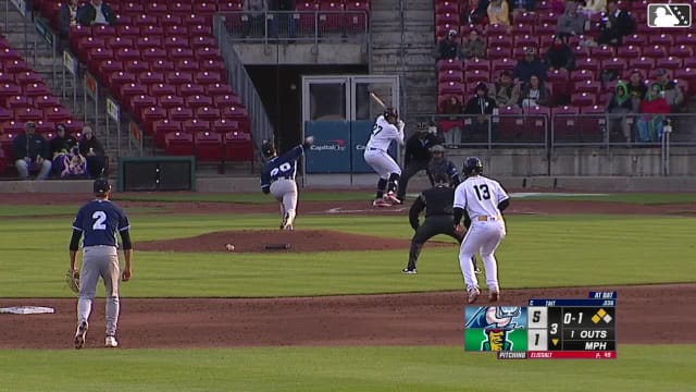 Eduardo Tait singles on a line drive to center fielder Andrew Sojka. Andy Lugo scores. Jaime Ferrer to 3rd.
