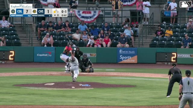 Brendan Summerhill singles on a line drive to center fielder Sean Gamble. Jose Monzon scores.