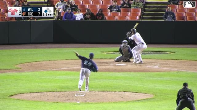 Nate George singles on a ground ball to center fielder Elijah Green. Ike Irish scores.