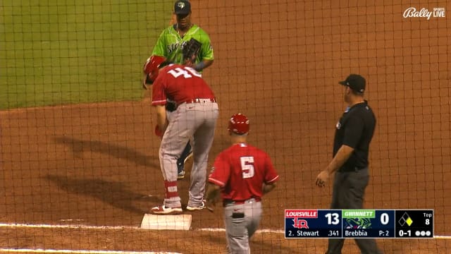 Sal Stewart's four-hit, five-RBI performance