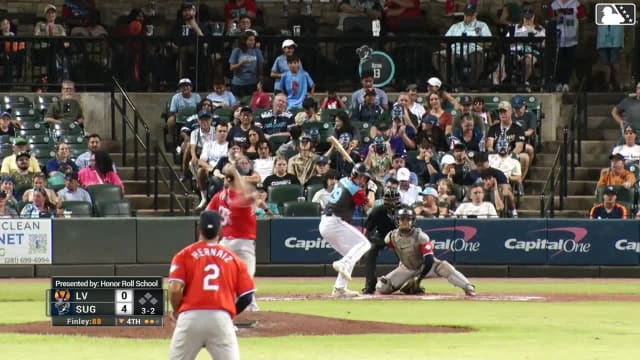 Lucas Spence homers (8) on a fly ball to right field.