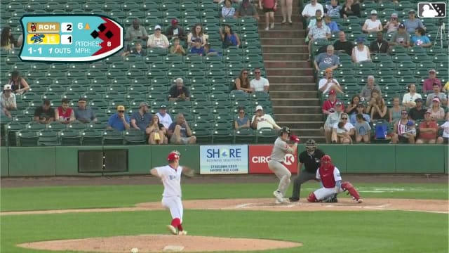 Owen Carey homers (4) on a fly ball to center field.