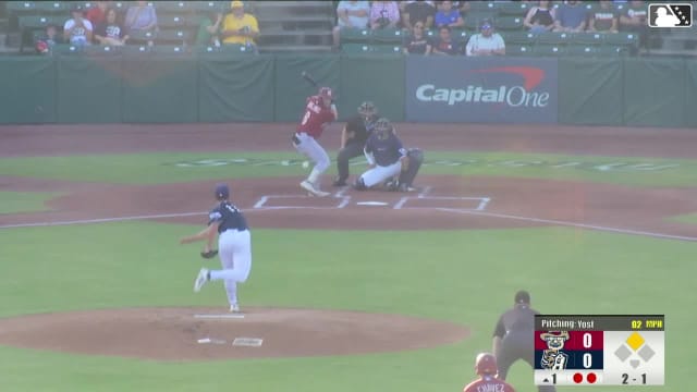 Dylan Dreiling singles on a ground ball to center fielder Kai Roberts. Frainyer Chavez scores.
