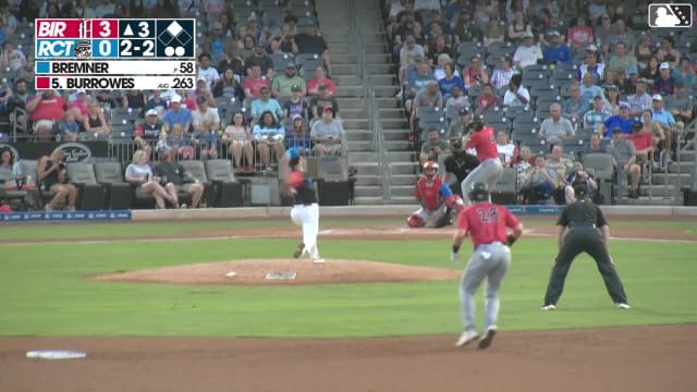 Ryan Burrowes singles on a fly ball to right fielder Randy De Jesus. Alec Briley scores.