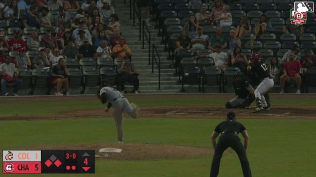Carter Graham homers (10) on a fly ball to left center field. Julio Carreras scores. Cam Collier scores.