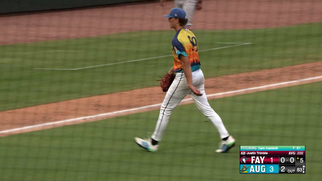 Cam Caminiti records nine strikeouts