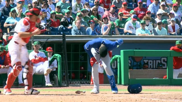 Orelvis Martinez exits game being hit by a pitch