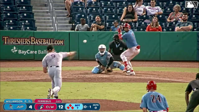 Alirio Ferrebus singles on a line drive to left fielder Luis Leon. Robert Phelps scores. Griffin Burkholder to 3rd. Nathan Humphreys to 2nd.