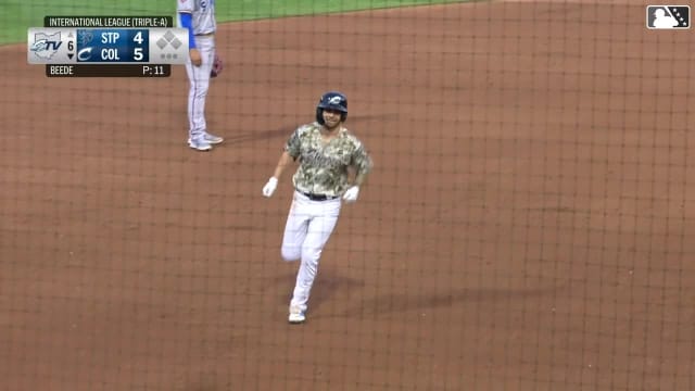 C.J. Kayfus homers in first game