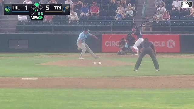 Hayden Alvarez singles on a ground ball to third baseman Yassel Soler. David Mershon scores.