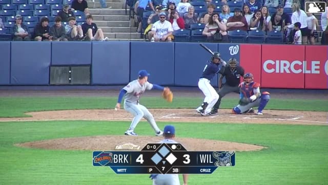 Yeremy Cabrera singles on a ground ball to right fielder John Bay. Eli Willits scores. Ronny Cruz to 2nd.