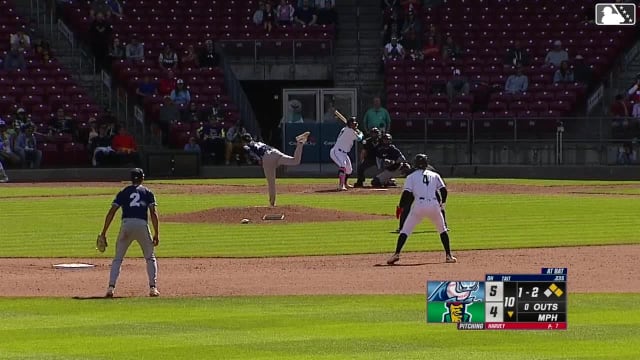 Eduardo Tait reaches on a fielding error by third baseman Junior Tilien. Khadim Diaw scores. Marek Houston to 2nd.