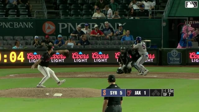 Nick Morabito homers (11) on a fly ball to left center field.
