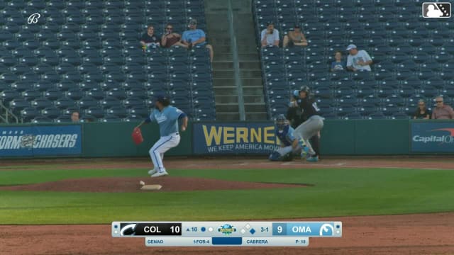 Angel Genao homers (6) on a fly ball to left center field. Milan Tolentino scores.