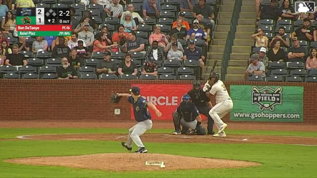 Axiel Plaz homers (15) on a line drive to left field.