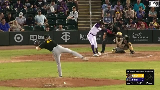 Matt Ager gets the strikeout in his pro debut