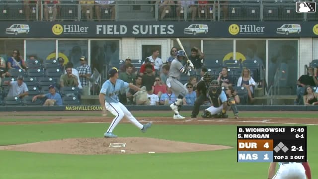 Tre' Morgan homers (2) on a fly ball to center field.